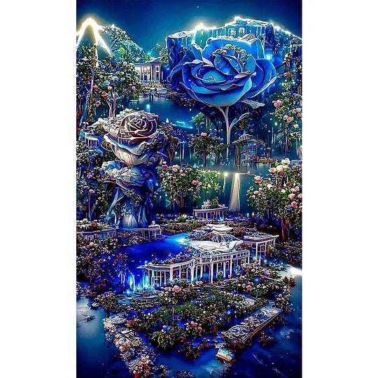 Fantasy Blue Rose Castle