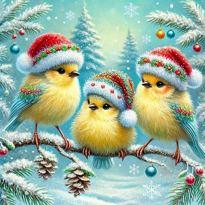 Three Christmas Sparrows