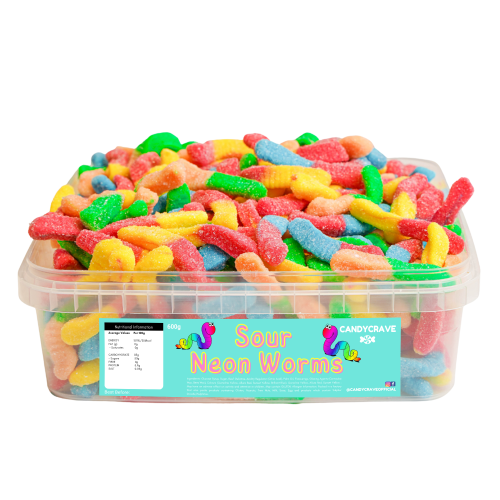 Candycrave Sour Neon Worms Tub