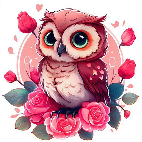 Pink Flower Owl