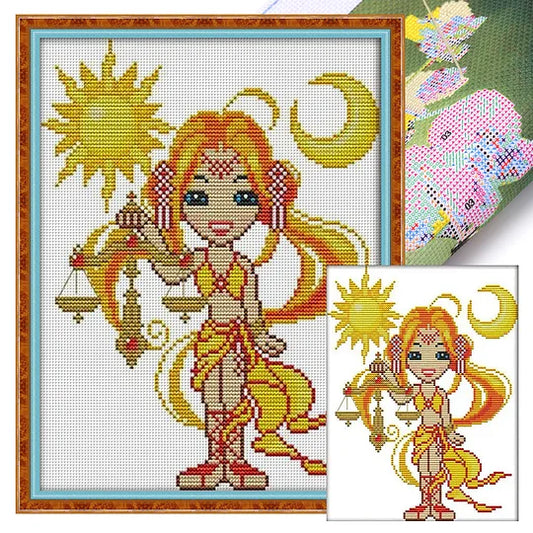 Libra The Twelve Zodiac Signs Partial 14CT Pre-stamped Canvas
