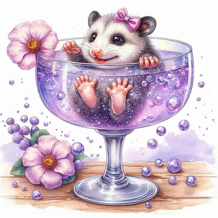 Cute mouse in a Glass