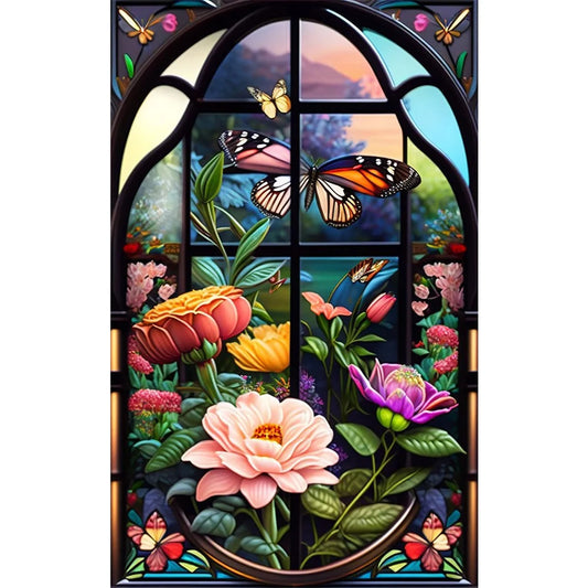 Glass Window Butterflies