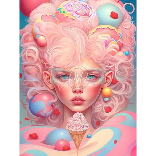 Candy Girl 30*40Cm(Canvas) Full Round Drill Diamond Painting