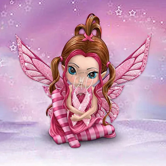 Pink Big Eyes Doll 30*30Cm(Canvas) Full Square Drill Diamond Painting
