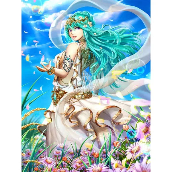 Princess With Green Hair 30*40Cm(Canvas) Full Round Drill Diamond Painting