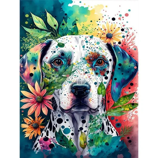 Watercolor Dalmatians 30*40Cm(Canvas) Full Round Drill Diamond Painting