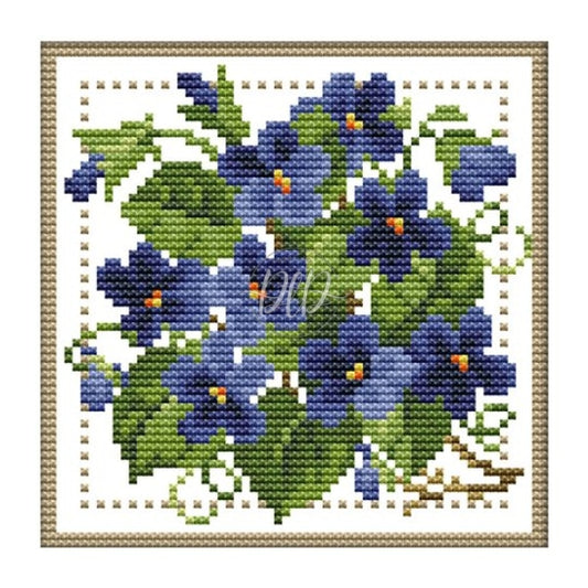 12 Months Flower February - 11Ct Stamped Cross Stitch 21*21Cm