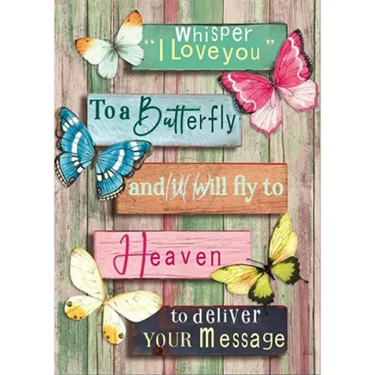 Butterfly English Calligraphy And Painting