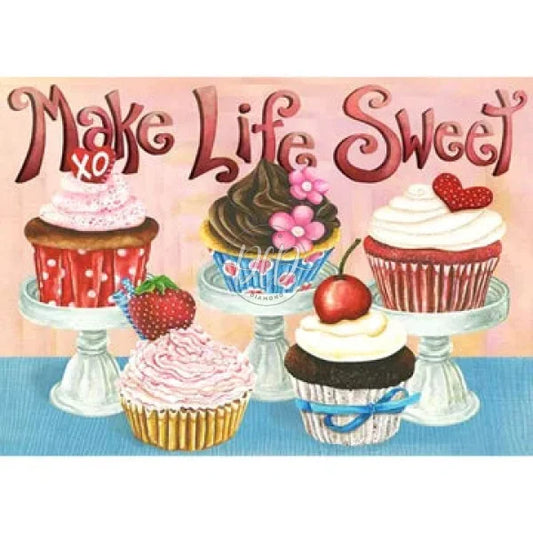 Cartoon Cupcake 40*30Cm(Canvas) Full Round Drill Diamond Painting