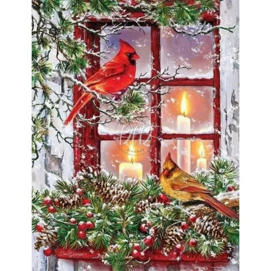 Christmas Window Bird