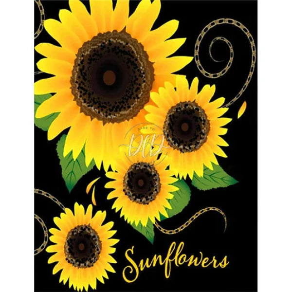 Sunflower English Calligraphy And Painting
