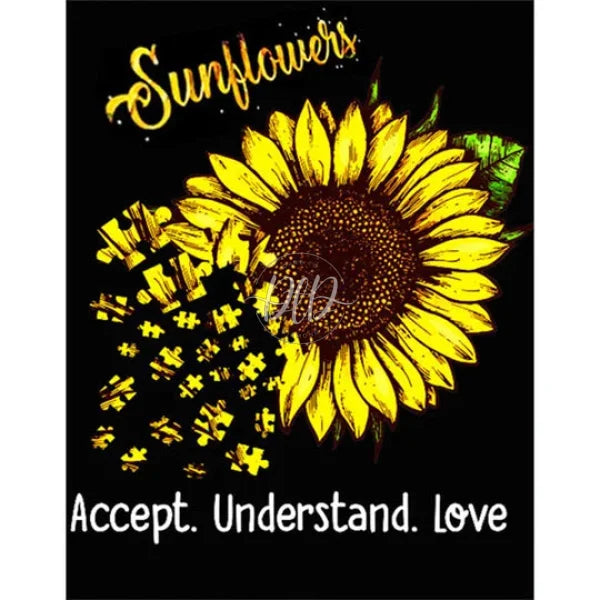 Sunflower English Calligraphy And Painting