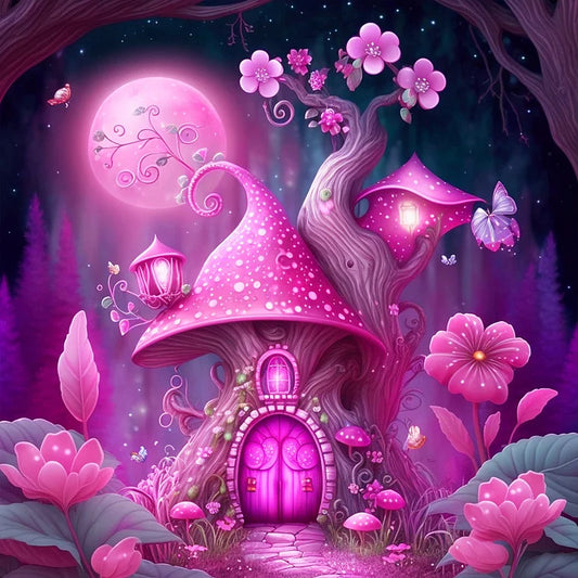 Purple Red Mushroom Hut