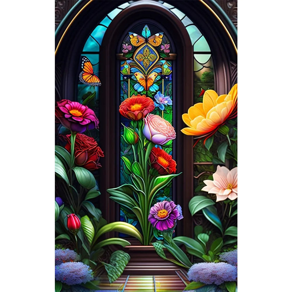Glass Window Butterflies