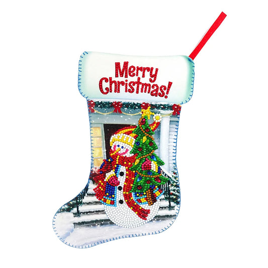 Snowman Diamond Painting Stockings Christmas Tree Socks Pendants Gifts