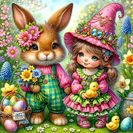 Easter Flowers Bunny