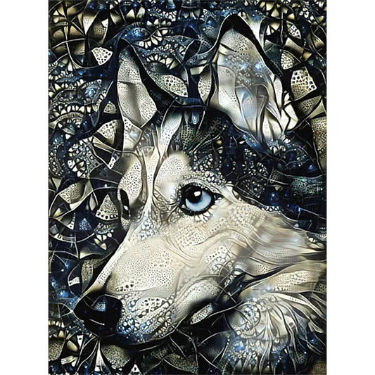 Husky Dog Glass Painting