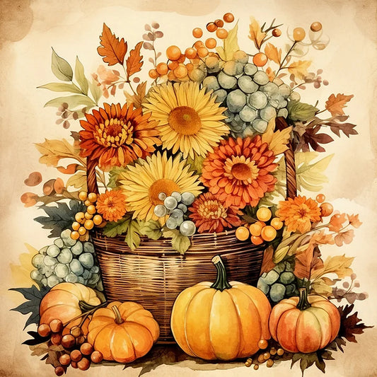 Pumpkin Flower Basket