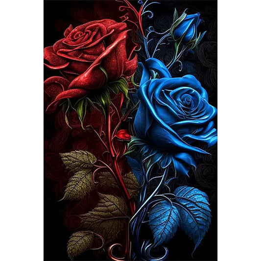 Red And Blue Roses