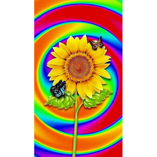 Abstract Rainbow Flower