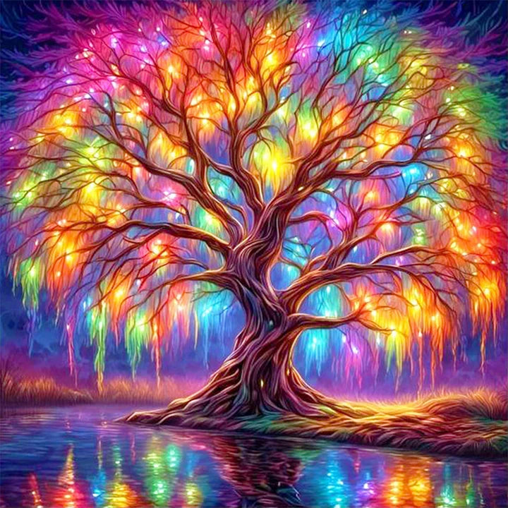 Colorful Tree Of Life By The Lake