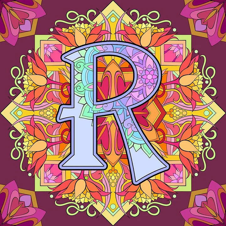Mandala Letter R