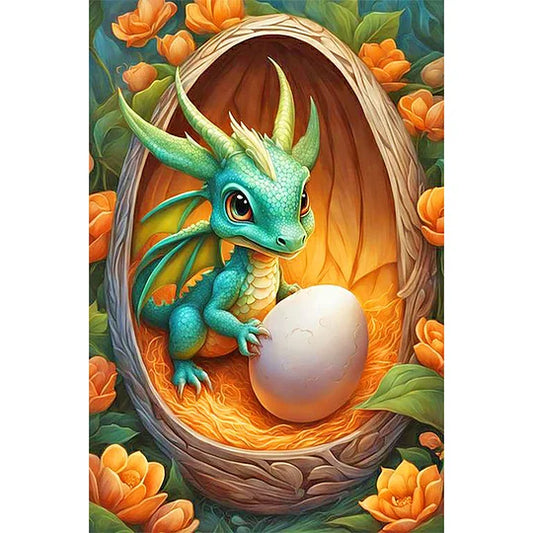 The Blue Dragon Guarding The Dragon Egg