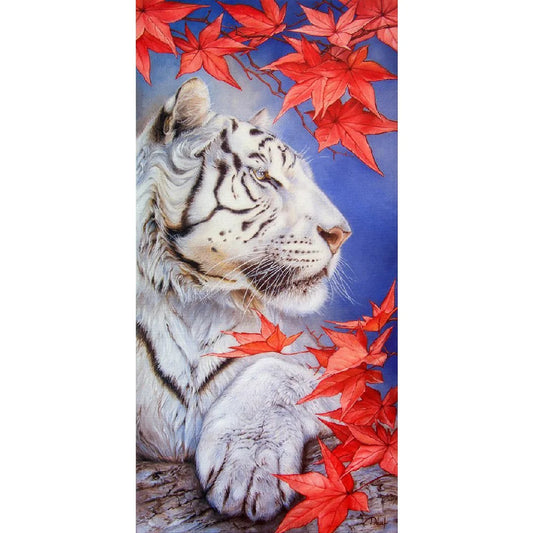 White Tiger Under Maple Tree