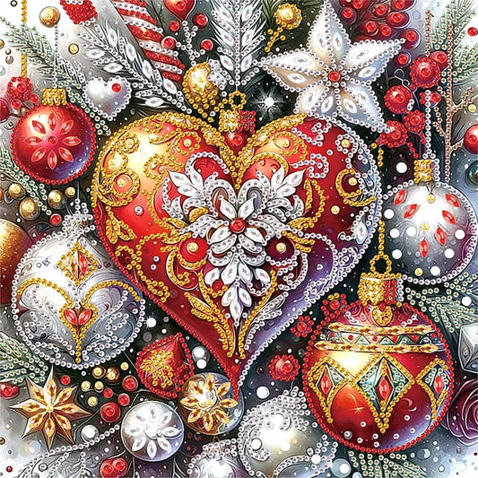 Christmas Ambience Coloured Balls 30*30cm(canvas) special shaped drill diamond painting