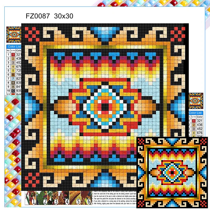 Traditional Eyes Mosaic 30*30cm(canvas) full square drill diamond painting