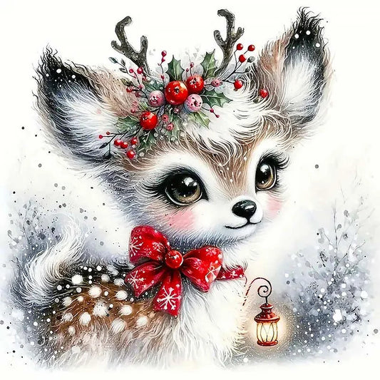 Winter Little Deer 30*30cm(canvas) full round drill diamond painting