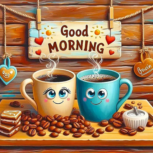 Coffee Morning 40*40cm(canvas) full round drill(30 colors) diamond painting