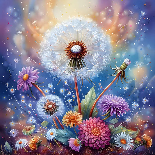 Dandelion 30*30cm(canvas) full round drill diamond painting