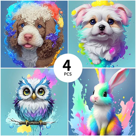 (4pcs)Paint Animals