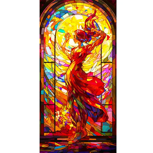 Glass Painting Dancing Girl Dance