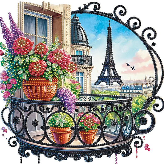 Garden Balcony Looking At The Eiffel Tower From Afar