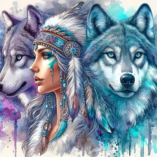 Indian Girl Wolf