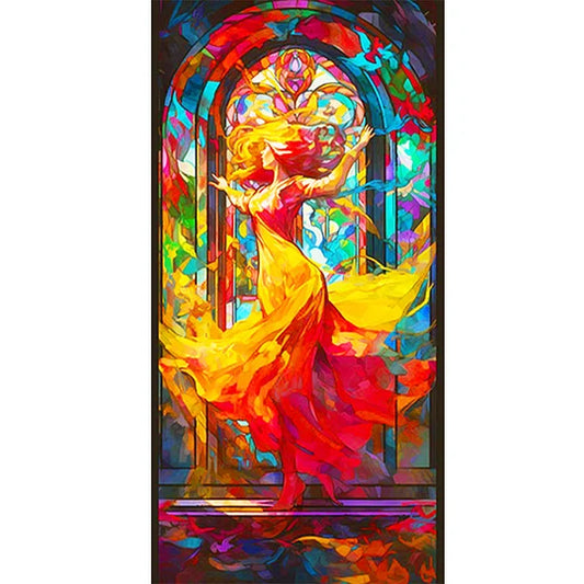 Glass Painting Dancing Girl · Floating