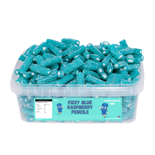 Candycrave Fizzy Blue Raspberry Pencils Tub