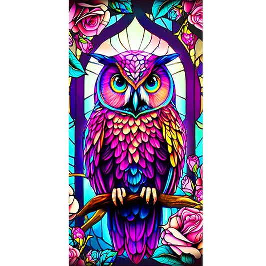 Glass Painted Owl