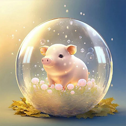 Fantasy Cartoon Piggy Crystal Ball