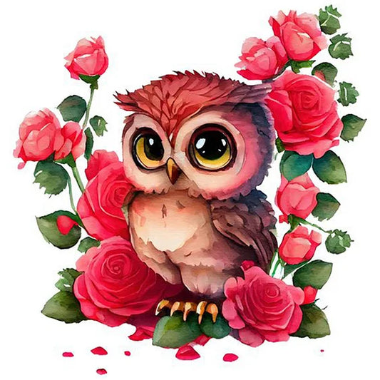 Pink Flower Owl
