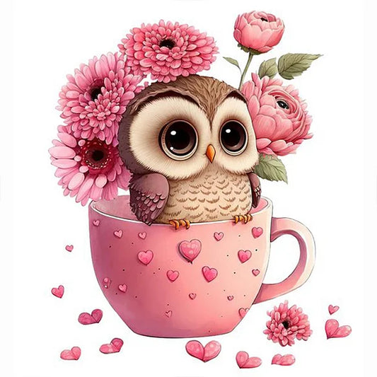 Pink Flower Owl