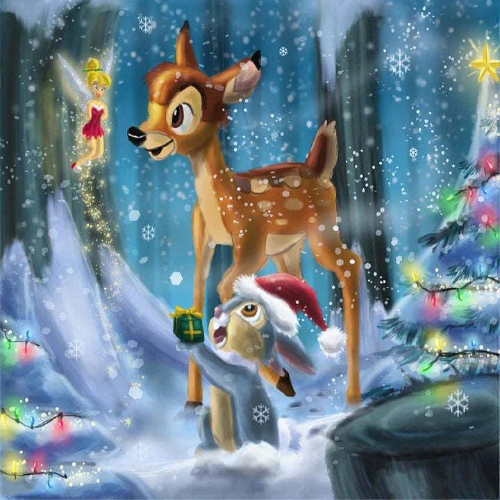 Snow Deer And Squirrel