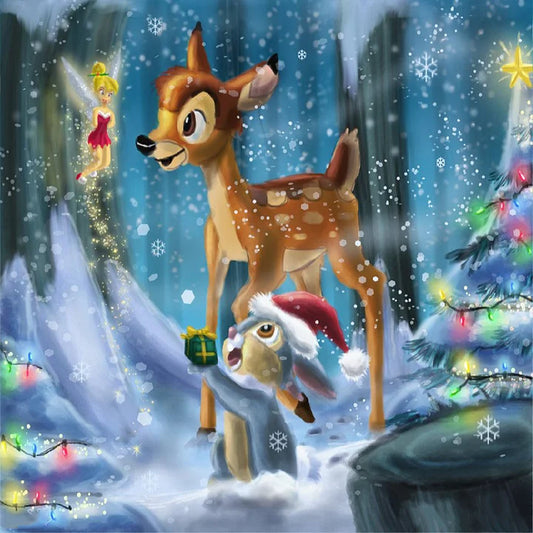 Snow Deer And Squirrel