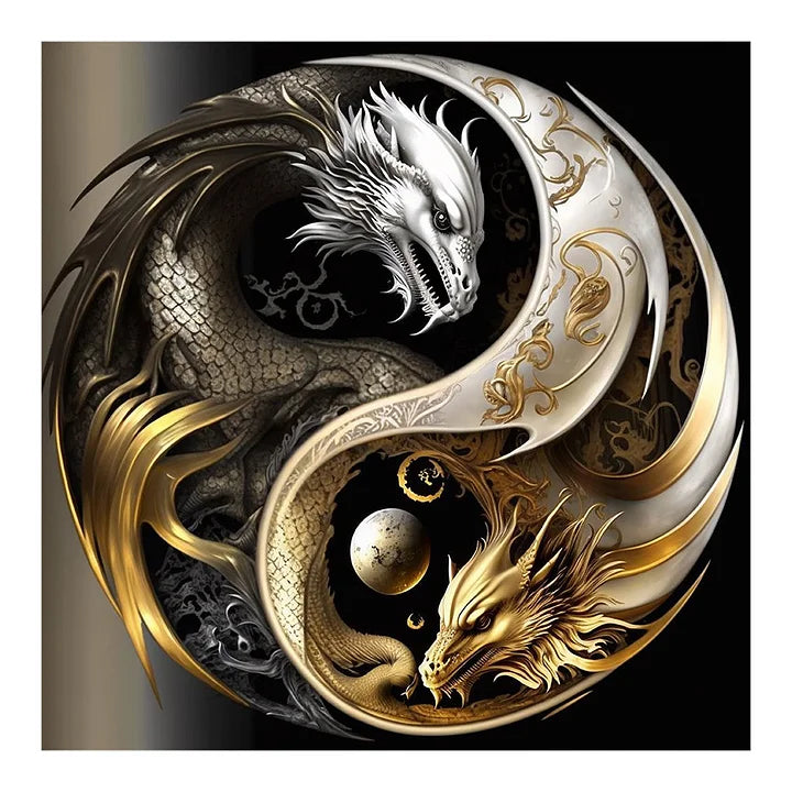 Double Dragon Yin Yang