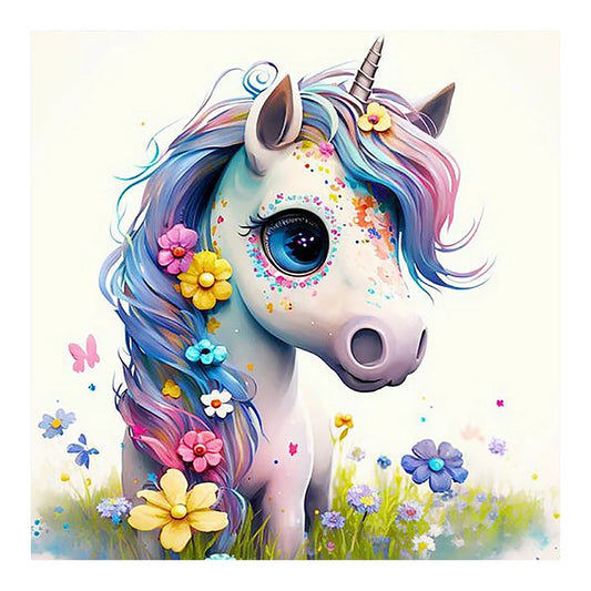 Unicorn With Floral Hairstyle