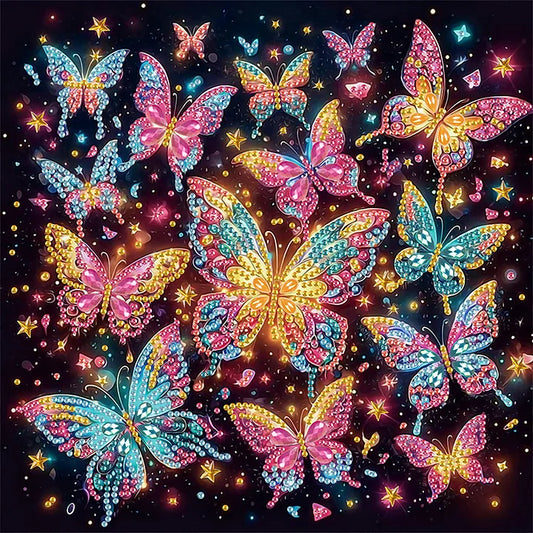 Fluttering Butterfly 30*30cm(canvas) special shaped drill diamond painting