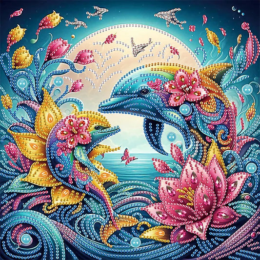 Dolphin 30*30cm(canvas) special shaped drill diamond painting